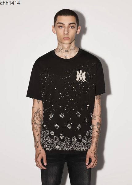 

high version summer new fashion brand cashew nut flower letter printing men and women lovers loose short sleeve t-shirt, White;black