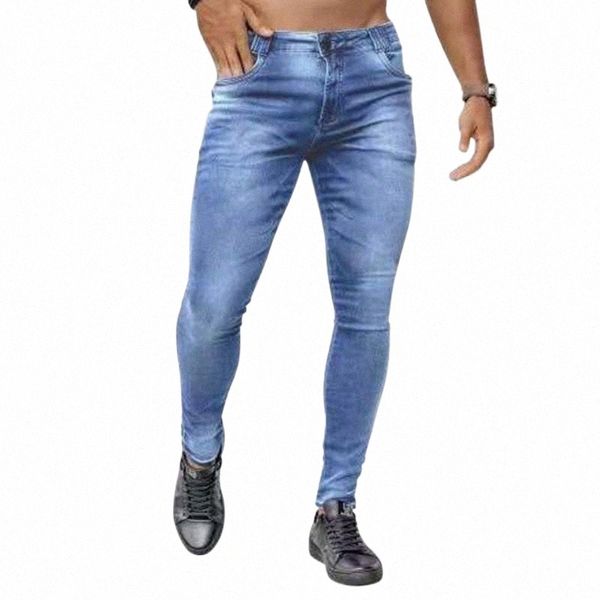 

men's pants men's pants casual slim-fit solid jeans summer lightweight denim pencil homme stretch skinny long male fashion d30 79x, Black