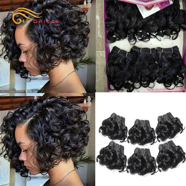 

hair bulks curly human bundles 100% brazilian weave 6 pcs/lot color 1b/2/4/30/33/99j 220913, Black