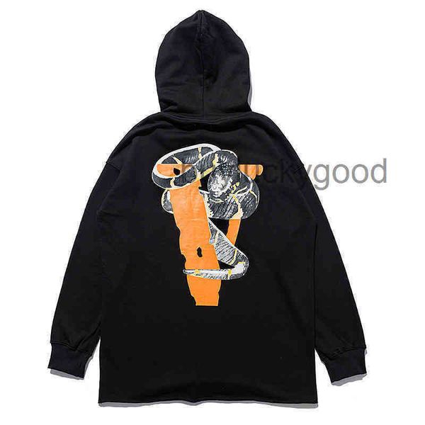 

men's hoodies sweatshirts factory outlet luxury designer vlones hoodie tide brand friends series big v eye viper printing trend high st, Black
