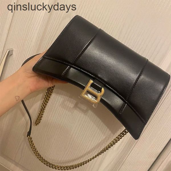 

deaigner handbag balenciga leather women's trend chain hourglass b-button crocodile grain small single shoulde