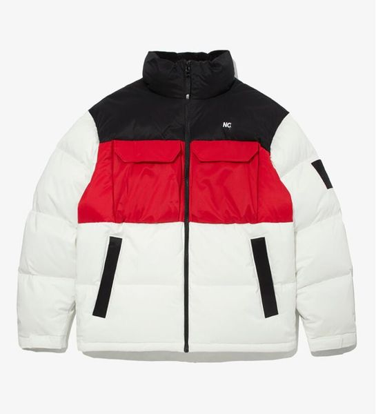 

men women casual big pocket couple stitching down cotton jacket coat parkas outerwear winter warm coats, Black
