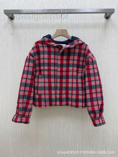 

women's jackets designer shenzhen nanyou new autumn and winter 2021 women's casual red checkered short hooded jacket ni65, Black;brown