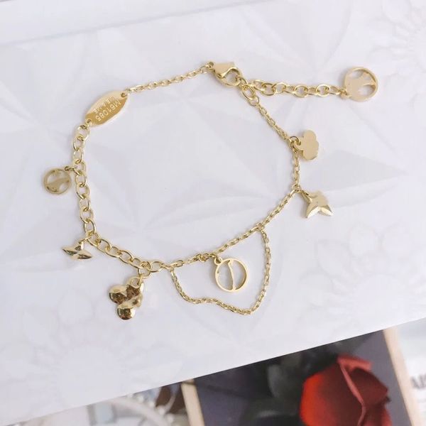 

luxury designer fashion bangle womens or men bracelet leather bag pendant couple jewelry supply, Golden;silver