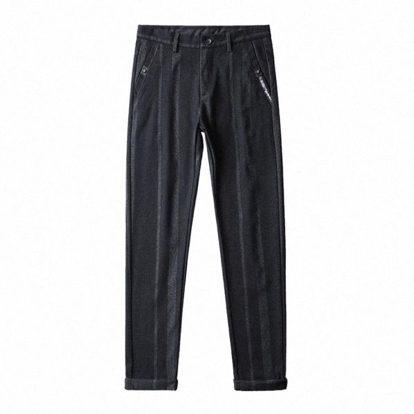 

men's pants men's pants 4 color classic plaid casual 2022 spring fashion business cotton stretch straight trousers male brand 72cl, Black
