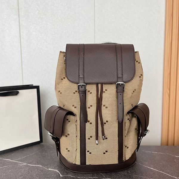 

backpack men sports bag women shoulder bags leather flap side pocket printed letters drawstring back pack string multi pochette large capaci