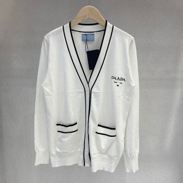 

womens designer sweater casual knit contrast color long sleeved autumn fashion pullover mens ladies matching jumper knitwear coat, White;black