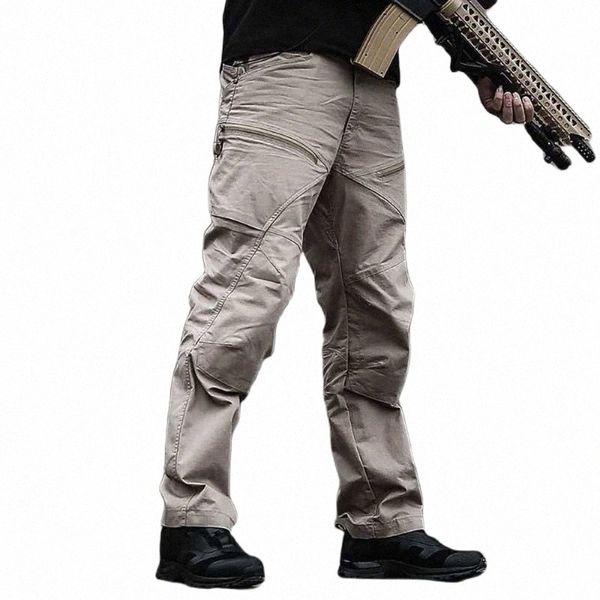 

men's pants men's pants trendy tactical cargo men casual straight loose baggy trousers streetwear military army clothingmen's, Black
