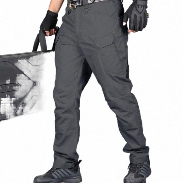 

men's pants cargo pants men outdoor military trousers casual multi-pocket joggers 2022 fashion mens tactical khaki green hd410 men&#039, Black