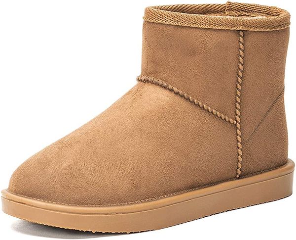 

ladies classic waterproof snow boots fashion winter short boots, Black