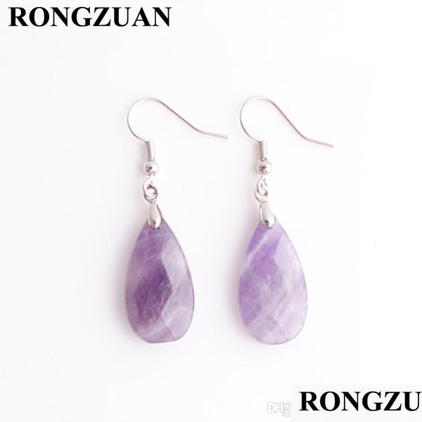 

dangle chandelier hook water drop earrings amethyst mtifaceted natural gemstone beads dangle pendants earring healing fo bdejewelry dhgiv, Silver