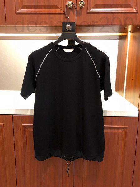 

men's hoodies & sweatshirts designer 22 summer new 80 thread double mercerized cotton men's t-shirt short sleeve men loose round n, Black