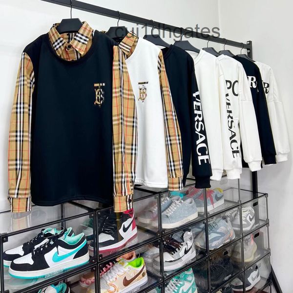 

2022 designer burb hoodies online store spring and autumn sweater men winter new fashion lapel korean version, Black