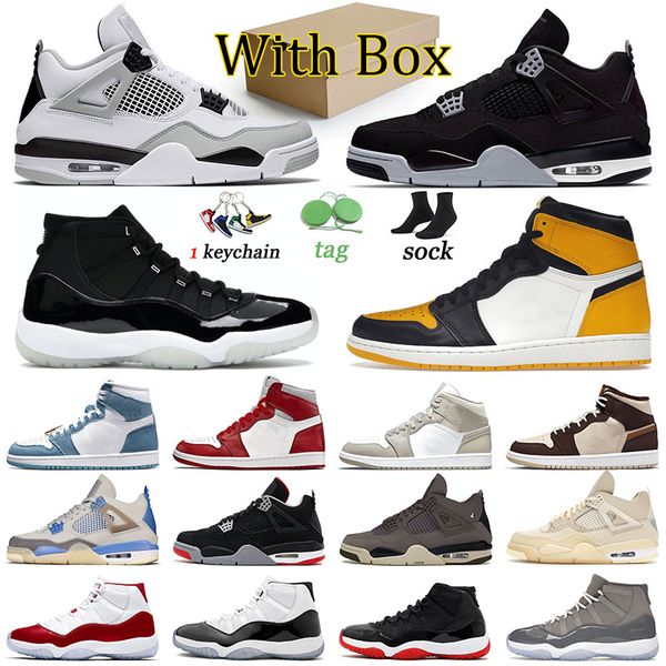 

jumpman 1 4 11 basketball shoes offs white oreo 1s yellow toe denim women men trainers college grey sports 11s cool grey pure violet ore 4s