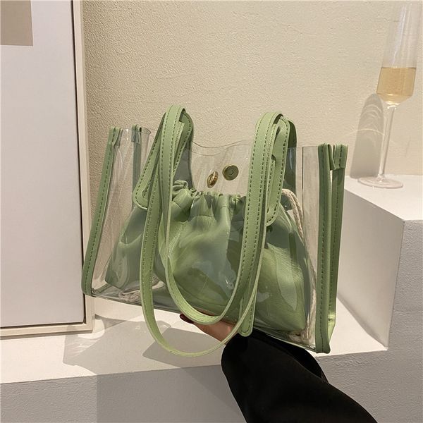 

hbp shoulder bags popular transparent jelly mother bag ladies fashion diagonal wallet simple large capacity tote bag