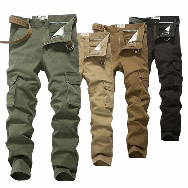 

men's pants men's pants casual multi-pocket camouflage trousers loose large size overalls for men clothing mens fashion 08zh#, Black