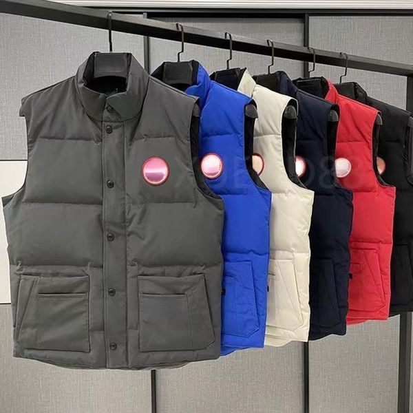 

luxury mens down vest designer jacket embroidered logo jackets stand collar zipper cardigan coat winter warm men women vests, Black;white