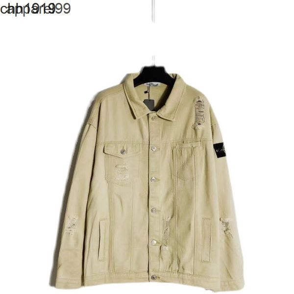 

stoneisland island 2021 autumn and winter new two-color jeans washed and worn jacket men's fashion, Black;brown