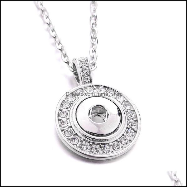 

pendant necklaces noosa 12mm snap button necklace sier color stainless steel chain necklaces for women ginger snaps butt dhseller2010 dh4qe, Silver