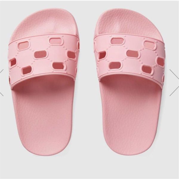 

with box men women fashion slippers luxury slides summer flat slipper trendy leather rubber sandal mens beach slide us 5-12175l, Black