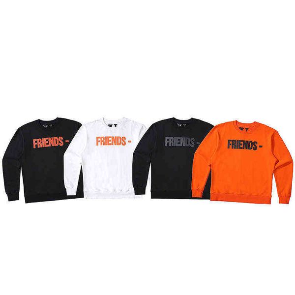 

men's hoodies sweatshirts wang yibo's same friends black orange big v hoodless round neck terry sweater men's and women'