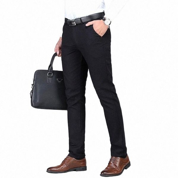 

men's pants men's pants 2022 spring and autumn casual korean slim business fashion elastic youth k40o#, Black
