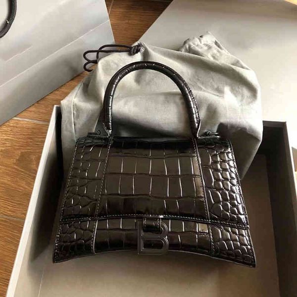 

handbags crossbody balencigass designer hougrlass bags 2022 hourglass crocodile mini net red same family high version leather single