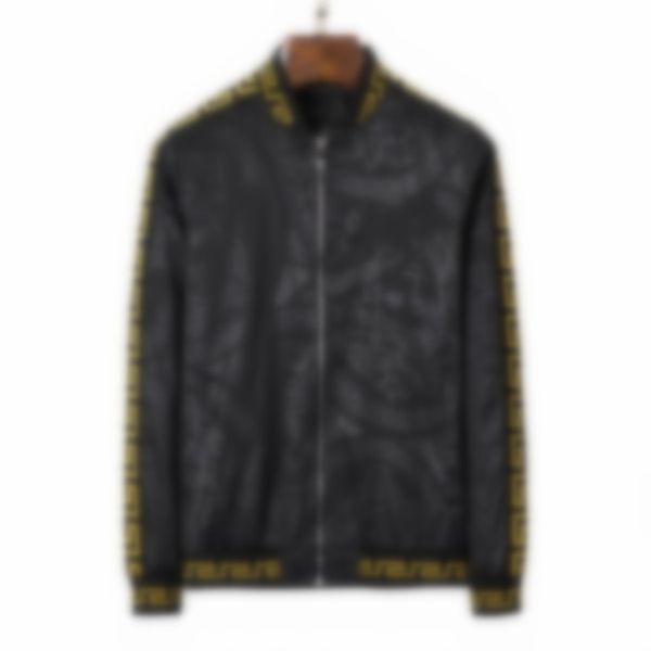 

designer men's jackets fall winter fashion crew neck sports windbreaker casual zip jacket clothing size #66, Black;brown