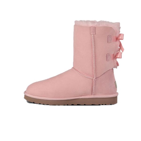 

women boots trainers sneakers for girls short mini australia classic knee high winter snow fur bailey bow ankle lady pla, Black