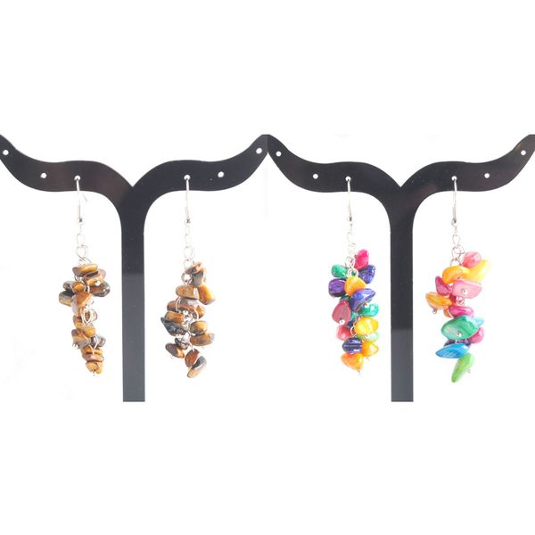 

2022 women dangle earrings jewelry retro simple irregular chip natural stone quartz turquoise earring bw908, Silver