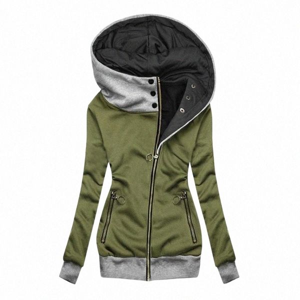 

women's jackets women's jackets women hooded coat pure color pocket zipper plus size autumn long sleeve coats for outwear c8cd#, Black;brown