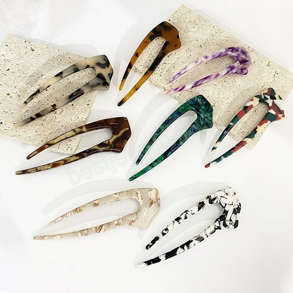 

fashion hairpins chinese style hair sticks vintage multicolor acetate chopstick women hair clips pins hair accessories headwear, Golden;silver