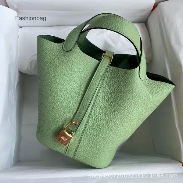 

bags r picotin locks hermee wax thread basket women's leather bucket bag layer hand lychee pattern handbag o89t