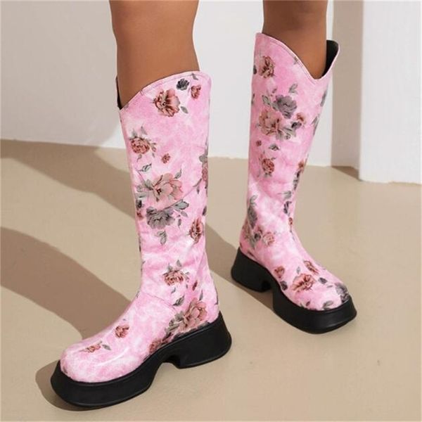 

boots gcycg brand women motorcycle kneehigh boots woman fashion thick sole platform heels zipper botas femininas long booties 41 42 220913, Black