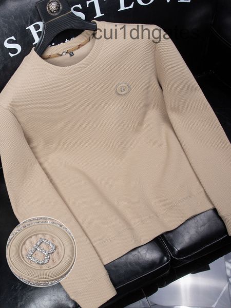 

2022 outlet burb hoodies online store high sense elastic cotton autumn borlaug khaki round neck sweater for me, Black