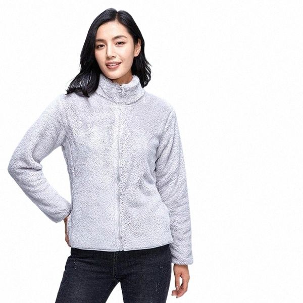 

women's jackets women's jackets winter fleece warm jacket ladies double-sided plush coat fashion thickened coats outerwear femme #, Black;brown