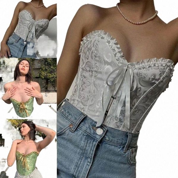 

women's tanks & camis women's tanks & camis elegant lace up corset boned slimming waist bustiers for with bandage party club ordi, White