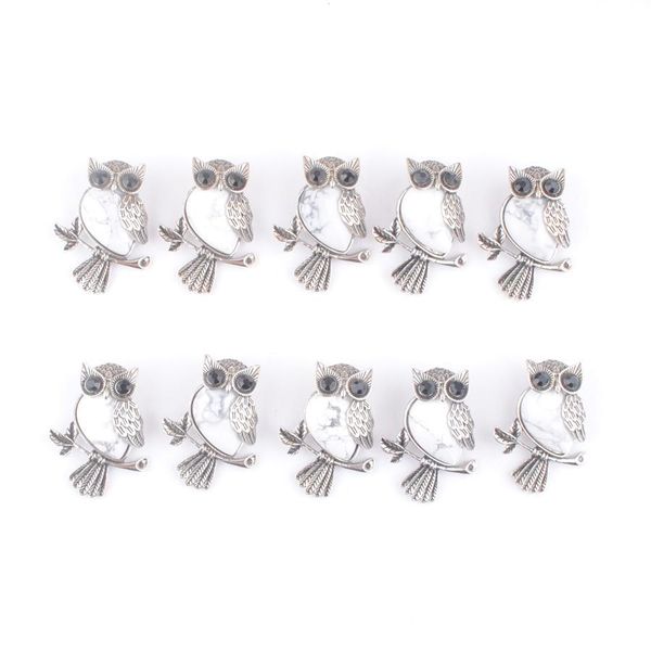 

pendant necklaces retro ancient pendant copper plated owl cute natural white turquoises gemstone for jewelry making neck dhseller2010 dhnhb, Silver