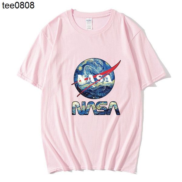 

men's t-shirt 2022 tee new men's t-shirt nasa loose couple t-shirt men, White