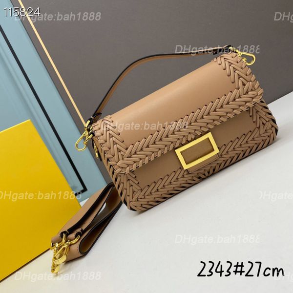 

new women's bag fashion designer handbag grade cowhide weaving stick bags single shoulder diagonal cross style square bag
