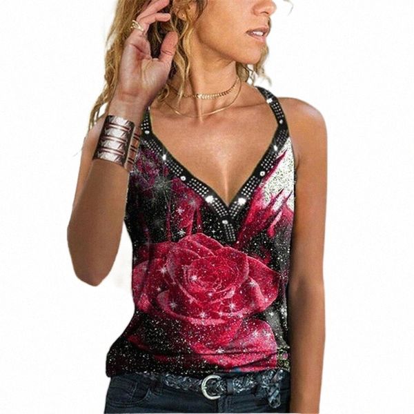 

women's tanks & camis women's tanks & camis women print t-shirt sleeveless casual v-neck buttons vest fashion loose tank summer s, White