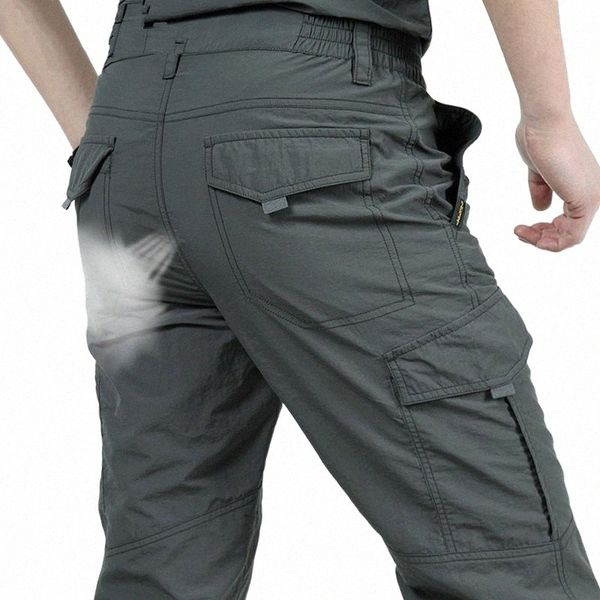 

men's pants summer men pants tactical cargo lightweight breathable quick dry pantsmilitary workpants men's x6vb#, Black