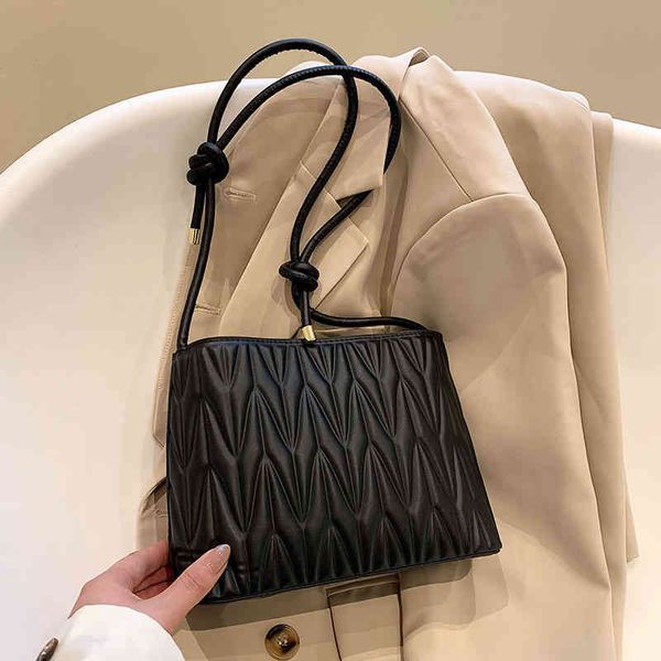 

series simple exquisite bags women's new style texture pleated underarm bag style one shoulder crossbody