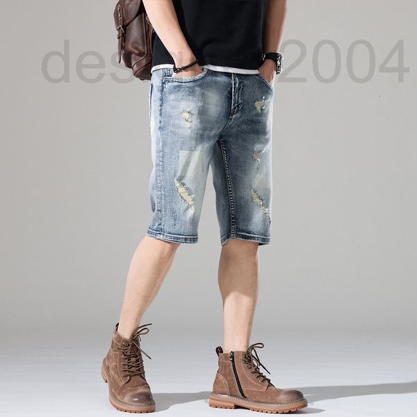 

men's shorts designer 2022 summer denim shorts elastic slim five point pants trend youth ultra thin k8kg, White;black