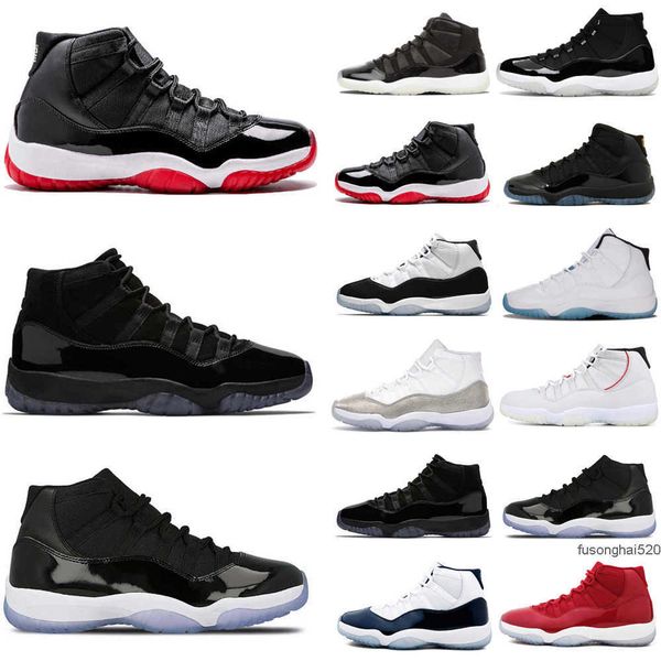 

shoes 11 11s basketball shoes mens womens prom night space bred high jam prm heiress concord metallic sliver gamma cap and gown platinum tin, Black