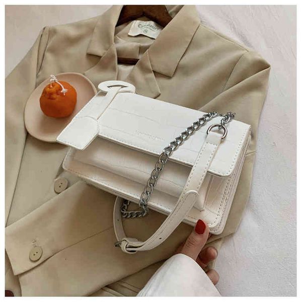 

women's new stone pattern small bag fashion sling one shoulder women's bag crossbody simple leisure chain small square bag