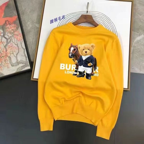 

men's sweaters european and american fashion printed cartoon bear letters designer sweater ber young women autumn/winter round neck swe, White;black