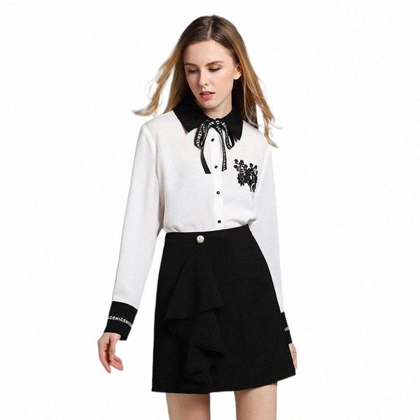

women's blouses & shirts women's blouses & shirts 2022 fashion women female full sleeve turn-down collar embroidery white loose bl