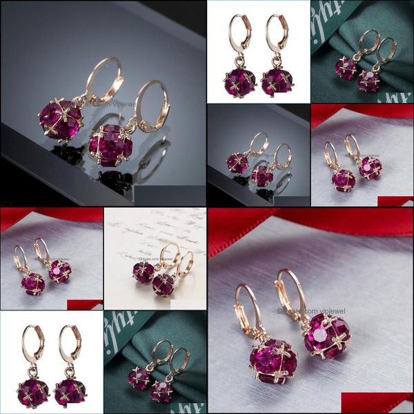 

dangle chandelier new 12 pair /lot rose gold red gems dangle earrings lovely small and exquisite crystal stone europe wome vipjewel dhwim, Silver