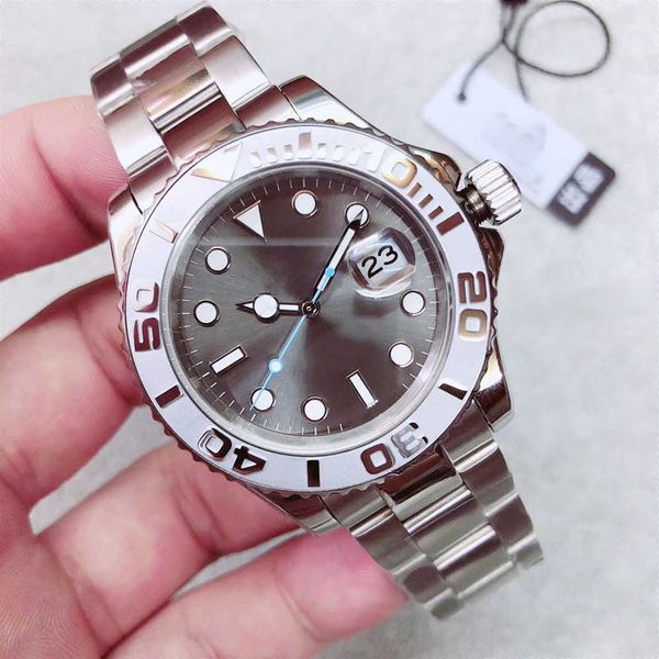 

u1 factory st9 steel mens watch yatch dark rhodium men wristwatches automatic 40mm grey dial 126622 floding clasp sapphire glass stainless